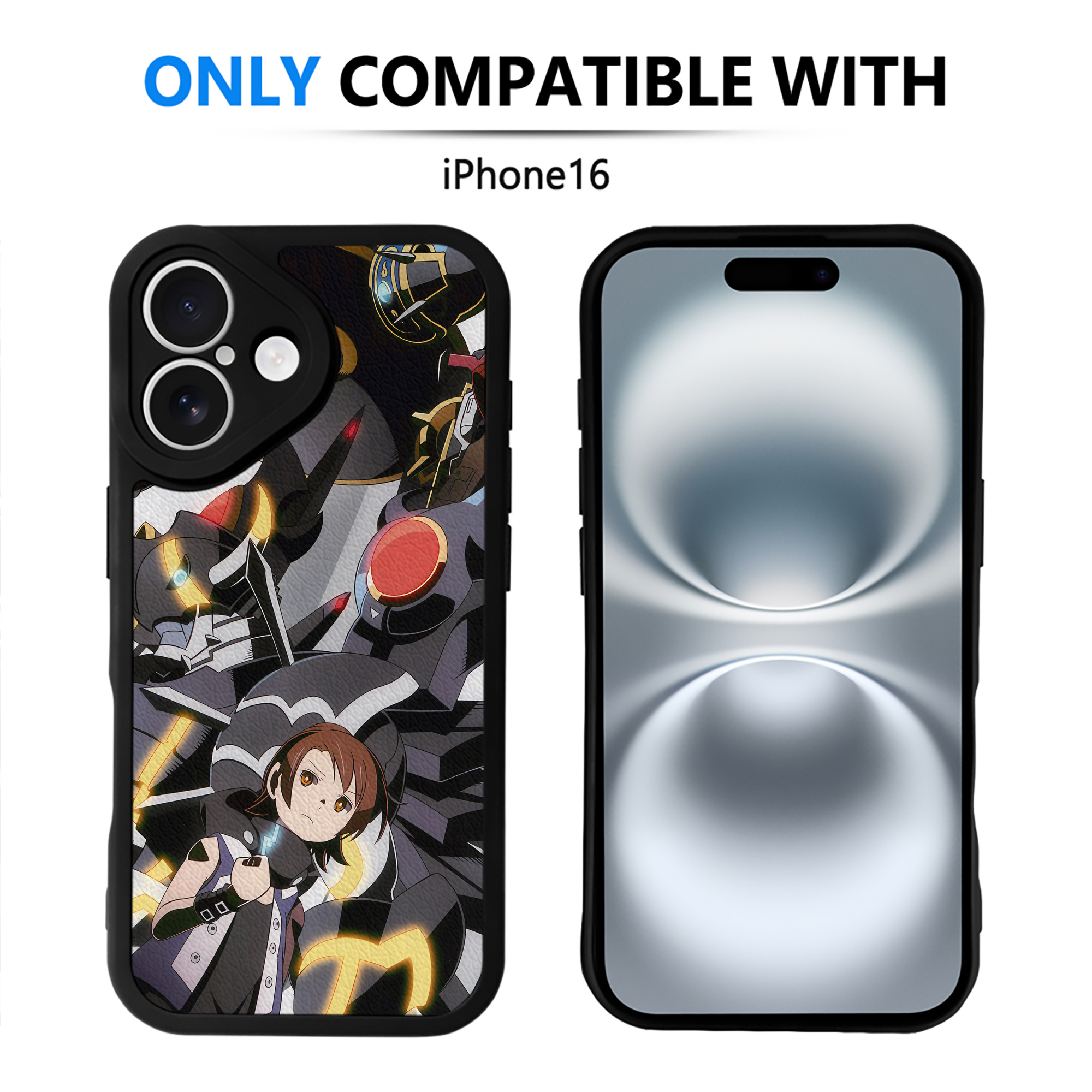 （画像用） Digimon デジタルモンスター/デジモン 【iPhone 16シリーズ対応】シリコンスマホケース（レザー調） 材質：シリコン
